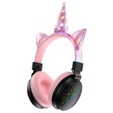 Teknomoda Unicorn Kedi Led Işıklı Bluetooth Kablosuz Kulaküstü Kulaklık Yeni Nesil