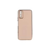 TEKNOMODA Vivo Y20 Kılıf Kenarları Gold Kamera Korumalı Renkli Pastel Silikon Rose Gold ile uyumlu