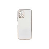 TEKNOMODA Vivo Y21S Kılıf Kenarları Gold Kamera Korumalı Renkli Pastel Silikon Beyaz ile uyumlu
