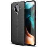 Teknomoda Xiaomi Poco F2 Pro Kılıf Deri Görünümlü Slim Silikon - Siyah