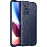 Teknomoda Xiaomi Poco F3 Kılıf Deri Görünümlü Slim Silikon - Lacivert