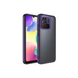 TEKNOMODA Xiaomi Redmi 10C Kılıf Logo Yeri Açık Kamera Lens Korumalı Renkli Kenarlı Şeffaf Silikon ile uyumlu