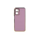 TEKNOMODA Xiaomi Redmi Note 11E Kılıf Kenarları Gold Kamera Korumalı Renkli Pastel Silikon Lila ile uyumlu