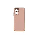 TEKNOMODA Xiaomi Redmi Note 11E Kılıf Kenarları Gold Kamera Korumalı Renkli Pastel Silikon Rose Gold ile uyumlu