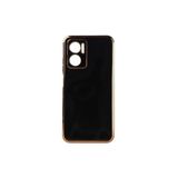 TEKNOMODA Xiaomi Redmi Note 11E Kılıf Kenarları Gold Kamera Korumalı Renkli Pastel Silikon Siyah ile uyumlu