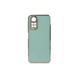TEKNOMODA Xiaomi Redmi Note 12 4G Kılıf Kenarları Gold Kamera Korumalı Renkli Pastel Silikon Açık Yeşil ile uyumlu