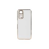 TEKNOMODA Xiaomi Redmi Note 12 4G Kılıf Kenarları Gold Kamera Korumalı Renkli Pastel Silikon Beyaz ile uyumlu