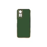 TEKNOMODA Xiaomi Redmi Note 12 4G Kılıf Kenarları Gold Kamera Korumalı Renkli Pastel Silikon Koyu Yeşil ile uyumlu