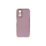 TEKNOMODA Xiaomi Redmi Note 12 4G Kılıf Kenarları Gold Kamera Korumalı Renkli Pastel Silikon Mor ile uyumlu
