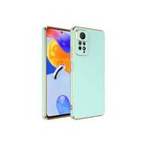 TEKNOMODA Xiaomi Redmi Note 12 Pro 4G Kılıf Kenarları Gold Kamera Korumalı Renkli Pastel Silikon Açık Yeşil ile uyumlu