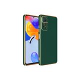 TEKNOMODA Xiaomi Redmi Note 12 Pro 4G Kılıf Kenarları Gold Kamera Korumalı Renkli Pastel Silikon Koyu Yeşil ile uyumlu