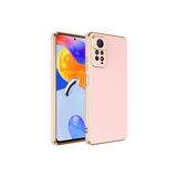 TEKNOMODA Xiaomi Redmi Note 12 Pro 4G Kılıf Kenarları Gold Kamera Korumalı Renkli Pastel Silikon Rose Gold ile uyumlu
