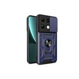 TEKNOMODA Xiaomi Redmi Note 13 4G Kılıf Yüzüklü Standli Sürgülü Kamera Korumalı Tank Sert Silikon Kapak ile uyumlu