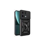 TEKNOMODA Xiaomi Redmi Note 13 Pro 5G Kılıf Yüzüklü Standli Sürgülü Kamera Korumalı Tank Sert Silikon Kapak ile uyumlu