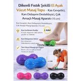 Teknonisa Dikenli Fıstık Şekilli El Ayak Vücut Masaj Topu – Kas Gevşetici, Kan Dolaşımı Destekleyici (15 Cm) - Renkli
