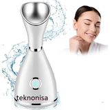 Teknonisa Nano Iyonik Yüz Buhar Makinesi Yüz Temizleme Cihazı- Gözenek Açıcı Nemlendirici Cilt Temizleyici - Beyaz