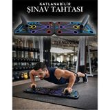 Teknonisa Şınav Barı Çalışma Platformu Aleti Tahta Fitness Kondisyon - Siyah