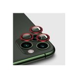 Teknoparkta Iphone 12 Pro Uyumlu Kamera Koruyucu Lens Mercek Metal Çerçeveli 3lü Set Kırmızı Red