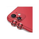 Teknoparkta İphone 12 Uyumlu Mini Kamera Koruyucu Lens Mercek Metal Çerçeveli 2li Set Kırmızı Red