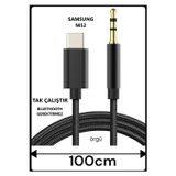 Teknoparkta Samsung Galaxy M52 Aux Kablo Type C Aux Kablo Dac Çipli örgü Tak Çalıştır