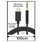 TEKNOPARKTA VİVO V29 5G V29 Lite V29 Pro V29e Aux Kablo Type C Aux Kablo Dac Çipli örgü Tak Çalıştır