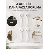 Teknoparkx 4'lü Çocuk Güvenlik Dolap ve Çekmece Kilidi - Renkli