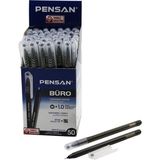 Teknoparkx 50 Adet Pensan Büro Siyah Tükenmez Kalem M-Medium - 1.0mm Uç (4887) - Çok Renkli