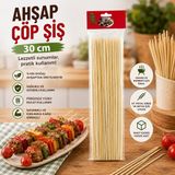 Teknoparkx Ahşap Çöp Şiş 30CM 46PCS (4887) - Çok Renkli