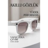 Teknoparkx Beyaz Aı Akıllı Gözlük No 13 Kameralı Bluetooth Birinci Şahıs Çekim Kamera Mikrofon ve Hopa - Renkli