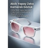 Teknoparkx Beyaz Aı Akıllı Gözlük No 18 Kameralı Bluetooth Beyaz Çerçeveli Kamera Mikrofonlu Akıllı G - Renkli