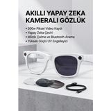 Teknoparkx Beyaz Aı Akıllı Gözlük No 20 Kameralı Bluetooth Bluetooth Müzik Telefon Görüşmesi ve Hızl - Renkli