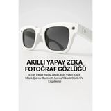 Teknoparkx Beyaz Aı Akıllı Gözlük No 22 Kameralı Bluetooth Birinci Şahıs Çekim Kamera Mikrofon ve Hopa - Renkli