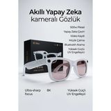 Teknoparkx Beyaz Aı Akıllı Gözlük No 24 Kameralı Bluetooth Fotoğraf Video Ses Kaydı ve Kablosuz Bağlan - Renkli