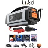 Teknoparkx Çok Fonksiyonlu Oto - Araç Takviye Set Taşınabilir 120W Dijital Ekran Powerbank Özellik - - Çok Renkli