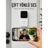 Teknoparkx Wi-Fi Beyaz Görüntülü Kapı Zili Hd Kamera, Gece Görüşü ve Çift Yönlü Konuşma Özellikl - Çok Renkli