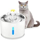Teknopet Çelik Başlıklı Kedi Köpek Su Pınarı, Su Şelalesi,otomatik Su Kabı,led Işıklı 2.4 l,