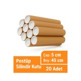 Teknopet Postüp Silindir Kutu – Kapaklı, Şık ve Fonksiyonel Saklama Çözümü | 5 cm Çap, 45 cm Boy 20 ADET