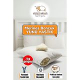 Teknor %100 Doğal Merinos Boncuk Kuzu Yünü Dolgulu Yastık 50 X 70 Cm Ebat 1000 gram