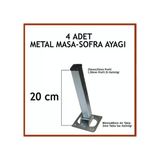 Teknor 4Lü Katlanır Metal Yer Sofrası Ayağı Yer Masası Ayağı 20 Cm