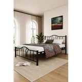 Teknor Bella Çift Kişilik Metal Karyola Siyah 160x200