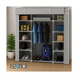 Teknor Gri Çift Yandan Raflı Bez Dolap Modern Tasarım 130 cm Geniş Depolama Alanı