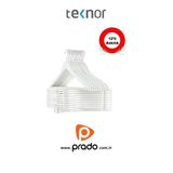 Teknor-Prado 12 Adet Ahşap Görünümlü Plastik A Kalite Beyaz Stil Elbise Askısı