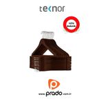 Teknor-Prado 12 Adet Ahşap Görünümlü Plastik A Kalite Siyah Stil Elbise Askısı