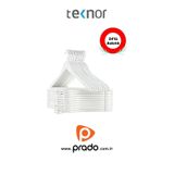 Teknor-Prado 24 Adet Ahşap Görünümlü Plastik A Kalite Beyaz Stil Elbise Askısı