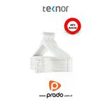 Teknor-Prado 48 Adet Ahşap Görünümlü Plastik A Kalite Beyaz Stil Elbise Askısı