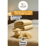 TeknorÇift Kişilik Merinos Kuzu Yünü Yorgan (%100 DOĞAL MERİNOS KUZU YÜNÜ) 195 X 215 Cm Ebat