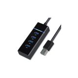 Teknosepetim 4 Port Usb Hub 3.0 Usb Çoklayıcı Usb Çoğaltıcı Switch Port Işıklı, Siyah tablettt9066