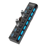 teknosepetim 7 Port Usb Çoklayıcı Süper Hızlı 2.0 7 Adet Bağlantı Noktalı Usb Çoğaltıcı Veri Şarj Kablosu switch