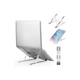 Teknosepetim Bilgisayar Laptop Standı Macbook Notebook Stant Katlanabilir Ayarlanabilir Metal Stand, Gümüş/Gri