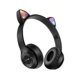 Teknosepetim Bluetooth Kulaklık P47M Kedili Kulaklık Cat Rgb Led Işıklı Çocuk Kulaklık Bt 5.0 Kulaküstü